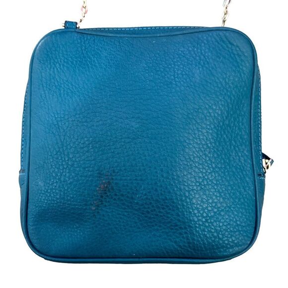 Vera Bradley ~ Elena Teal Green zipped mini crossbody w/ gold chain strap - Picture 3 of 16